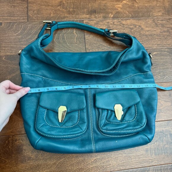 OR by Oryany Teal Leather Shoulder Bag with Front Pockets - Picture 6 of 13